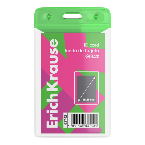 Comunicare și prezentare - Ecuson vertical PVC ErichKrause neon verde 55 x 85 mm