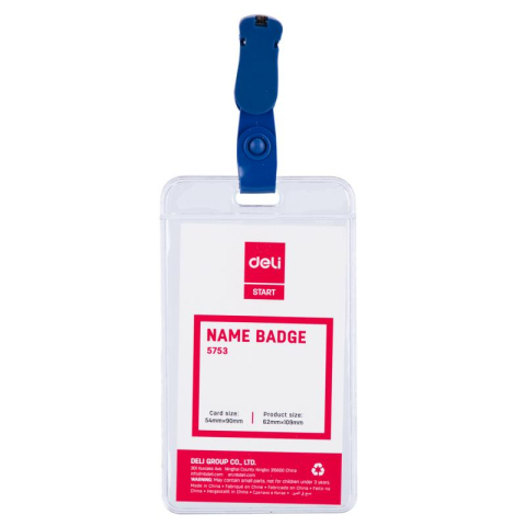 Ecusoane - Ecuson vertical cu clips 54x90 mm Deli