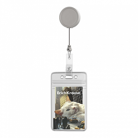 Noutăți Librăria Compas - Card de identitate vertical cu retractor ErichKrause Big City Cats 62x91 mm transparent