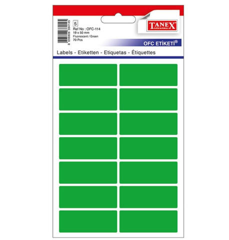 Etichete adezive - Etichete 19x50mm  rotunde verzi 70 buc /set Tanex