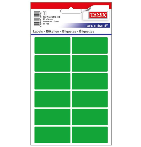 Etichete adezive - Etichete 23x50mm rotunde verzi 60 buc /set Tanex
