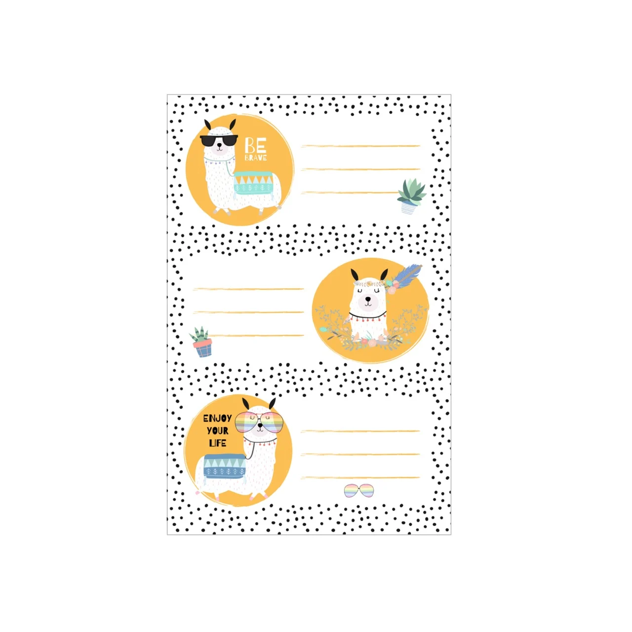 Etichete scolare Llama set 3x3 coli Herlitz [1]
