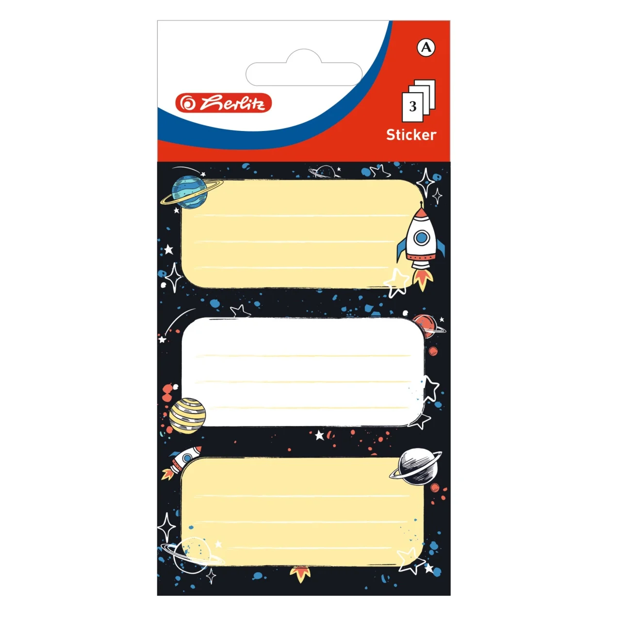 Rechizite școlare - Etichete scolare Space set 3x3 coli Herlitz