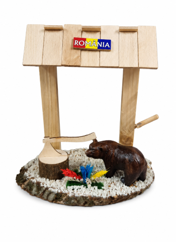 Casă și decorațiuni - Fantana decorativa din lemn cu urs