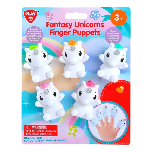 Jucării interactive și tematice - Jucarie interactiva Marionete de deget Unicorni Playgo