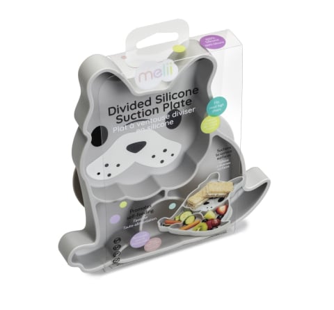 Accesorii hrănire bebe - FARFURIE COMPARTIMENTATA DIN SILICON CU VENTUZA, MELII, BULLDOG