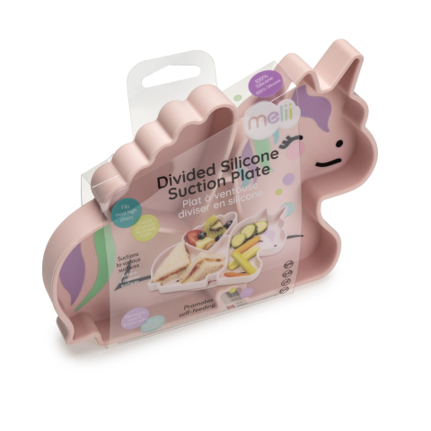 Accesorii hrănire bebe - FARFURIE COMPARTIMENTATA DIN SILICON CU VENTUZA, MELII, UNICORN