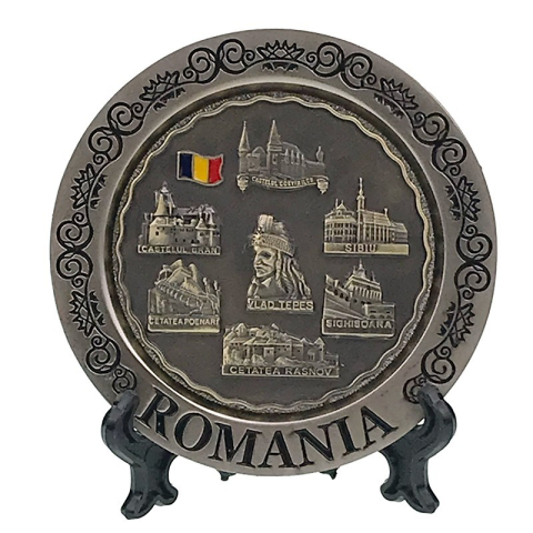 Ornamente și figurine decorative - Farfurie decor Romania 8 X 8 cm culori diferite