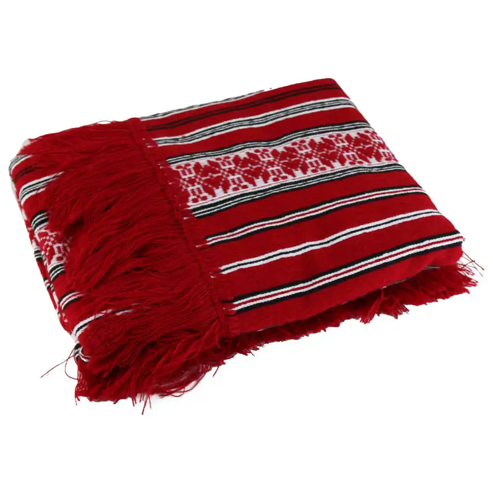 Articole pentru bucătărie - Fata de masa artizanala traditionala 140x110 cm rosu/alb
