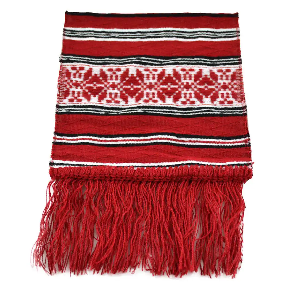Articole pentru bucătărie - Stergar artizanal traditional 40x17 cm rosu/alb/negru