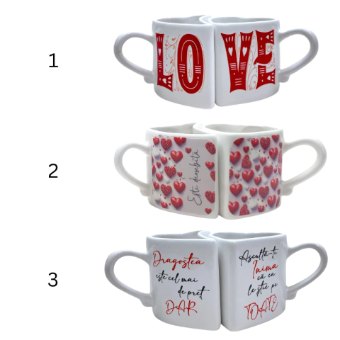Cana dubla Valentines cu mesaje diferite 13x8 cm [1]