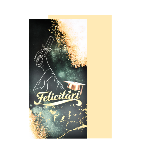 Articole Party - Felicitare cu plic absolvire "Felicitari" auriu cu negru