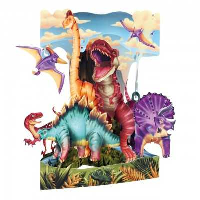 Felicitări - Felicitare 3D Santoro Dinozauri
