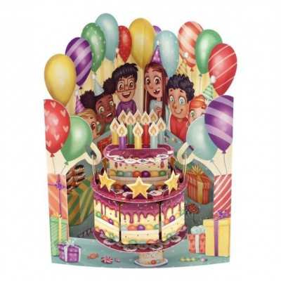 Felicitări - Felicitare 3D Santoro Tort aniversar