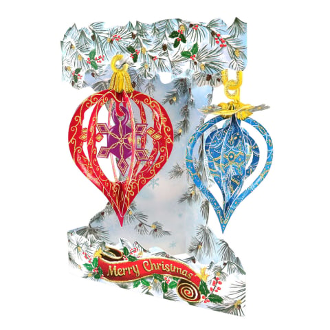 Articole Party - Felicitare swing cards design globuri 14.5 x 19.5 x 12 cm