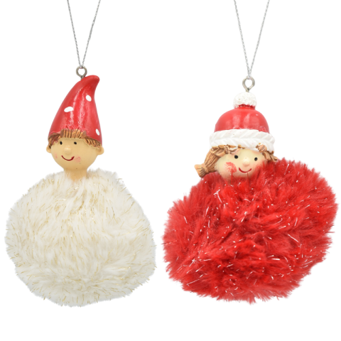 Noutăți Librăria Compas - Figurina de agatat fata/baiat cu puf 10 cm