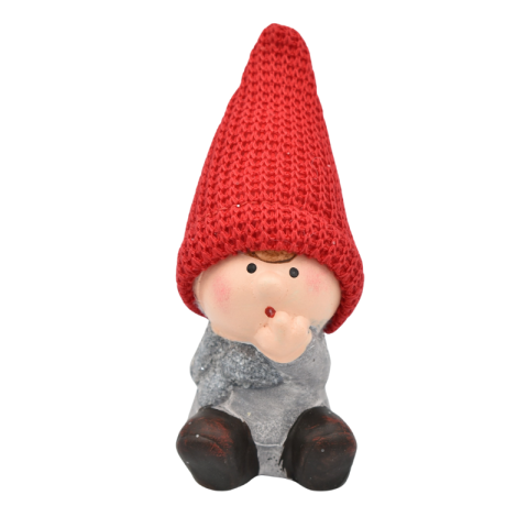 Noutăți Librăria Compas - Figurina copilas ceramica cu fes rosu textil 10 cm