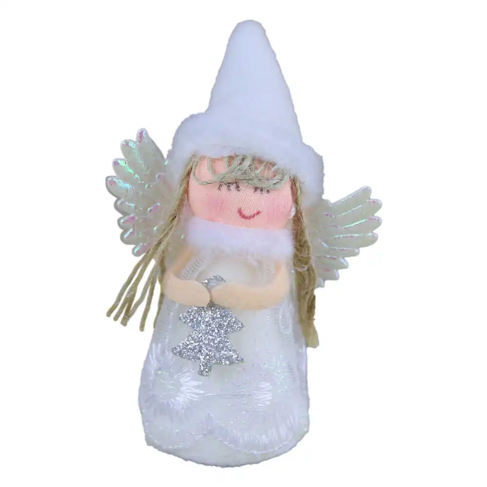 Figurina de Craciun ingeras cu caciula 11 cm argintiu si auriu modele diverse [1]
