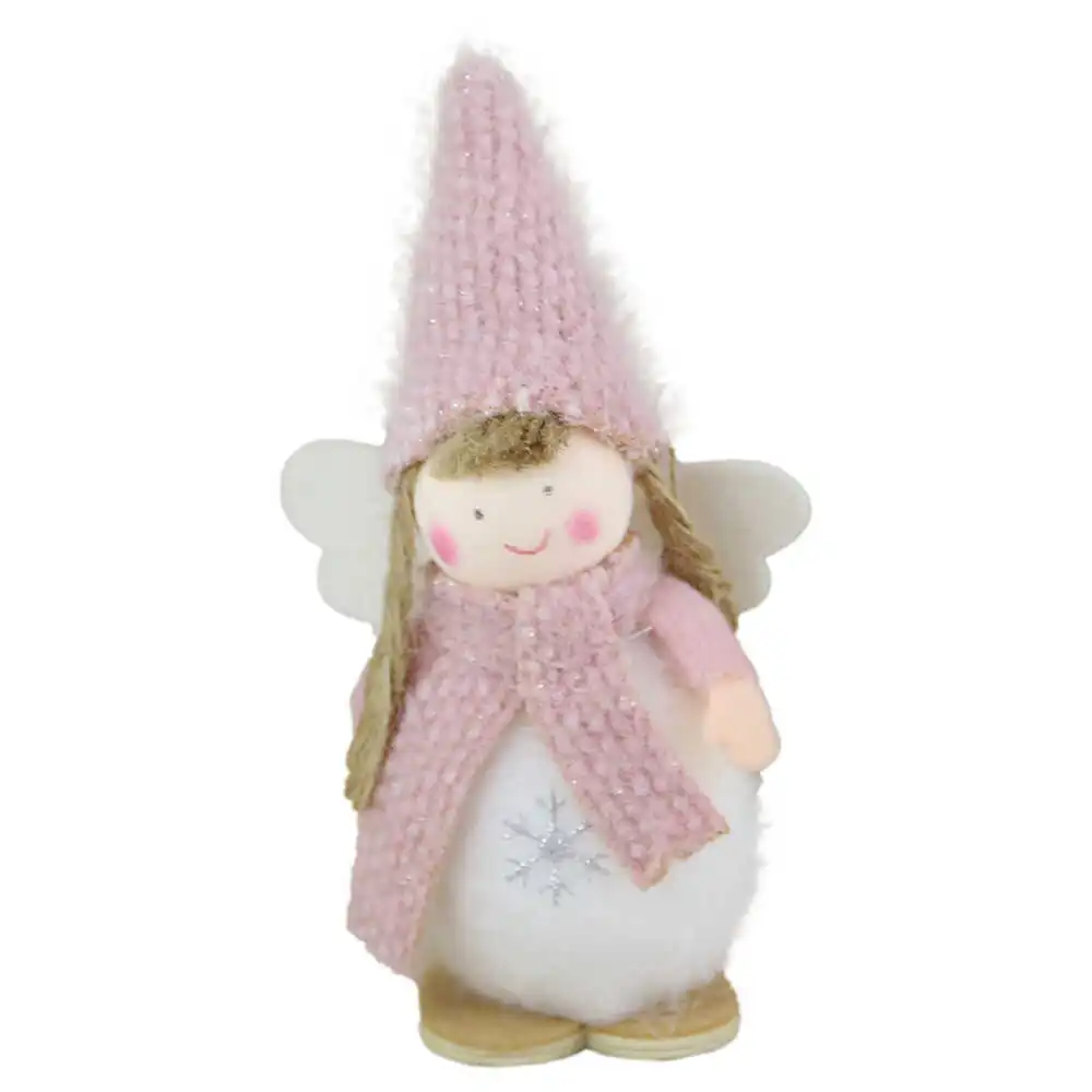 Figurina Craciun Ingeras cu caciula blana 13 cm modele diferite [3]