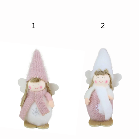 Figurina Craciun Ingeras cu caciula blana 13 cm modele diferite [1]