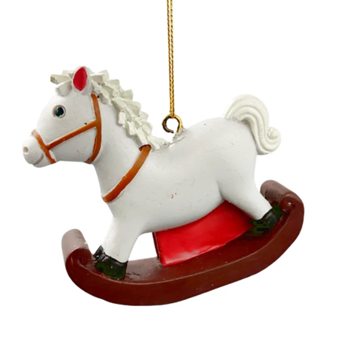Noutăți Librăria Compas - Ornament Craciun Calut balansoar alb Hoofy 8 cm