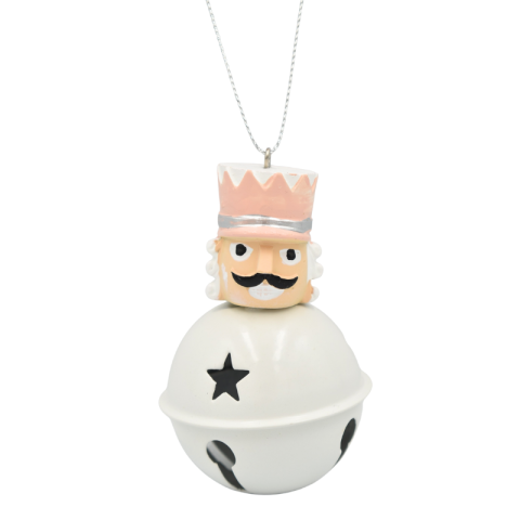 Figurina de agatat soldat cu clopotel alb/roz [2]