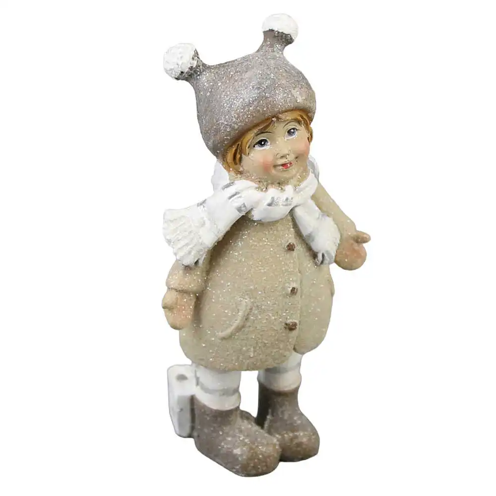 Figurina de Craciun din rasina copilas cu cadou 9 cm modele diverse [3]
