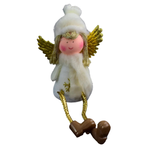 Noutăți Librăria Compas - Figurina decorativa ingeras cu picioare textil 4x15 cm