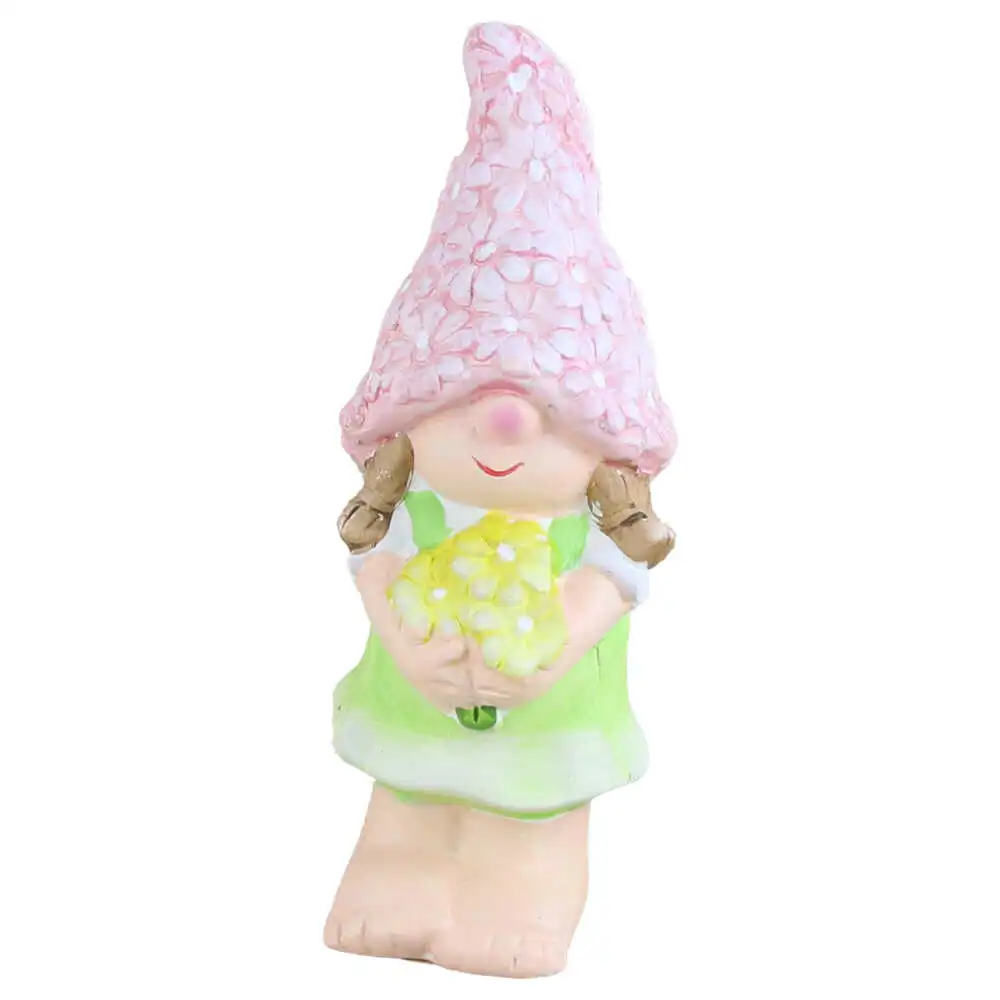 Casă și decorațiuni - Figurina fata din ceramica cu floare 15 cm
