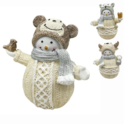 Noutăți Librăria Compas - Figurina Om de Zapada Fuzzy cu fular argintiu 10 cm modele diferite