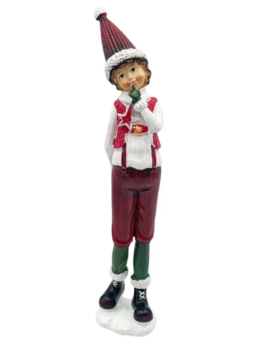 Noutăți Librăria Compas - Figurina Craciun Baiat Nicolas cu pantaloni rosii 29 cm