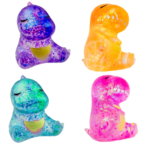 Jucării senzoriale și antistres - Figurina Squeezy dinozaur 5x4.5x7.5 cm culori diferite