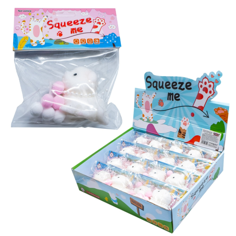 Figurina Squeezy pisica 60g alba 6.5x4x5 cm [1]