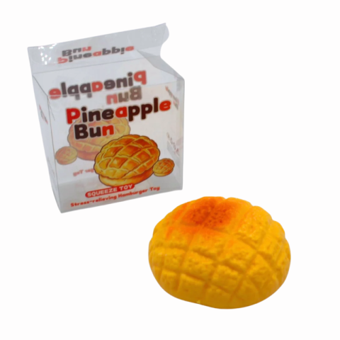 Jucării creative și senzoriale - Figurina squishy chifla cu ananas 8 cm jucarie senzoriala antistres