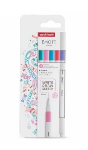 Rechizite școlare - Fineliner 0.4 mm uni emott pem-sy culori candy pop 5/set