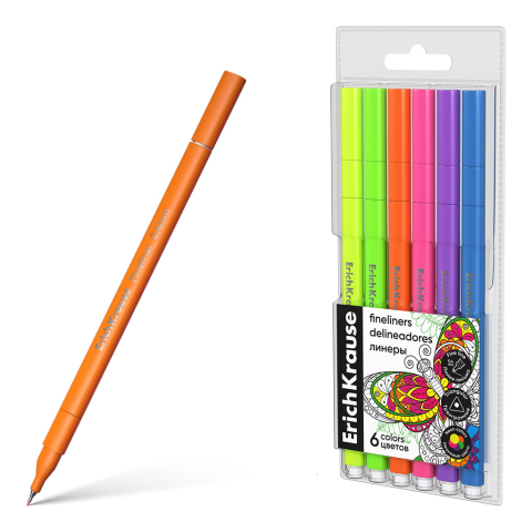 Linere - Fineliner ErichKrause Art Spirit Neon 6 culori/set