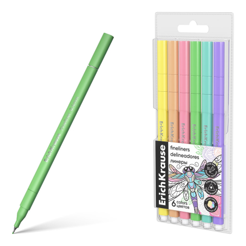 Linere - Fineliner ErichKrause Art Spirit Pastel 6 culori/set