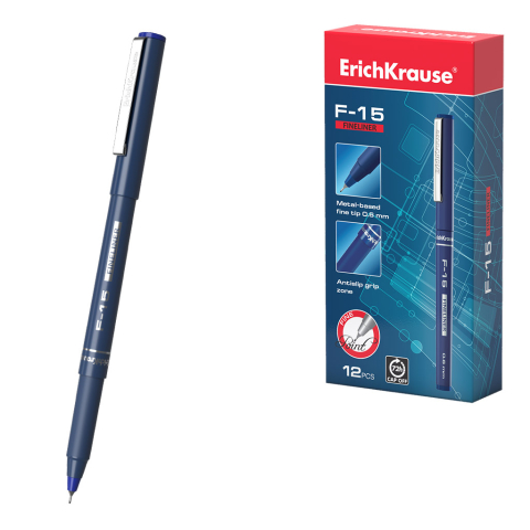 Noutăți Librăria Compas - Fineliner ErichKrause F-15 Stick Classic albastru