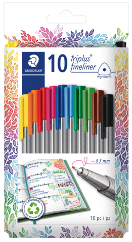Linere - Fineliner triplus 0,3 mm 10 culori /set cutie carton Staedtler
