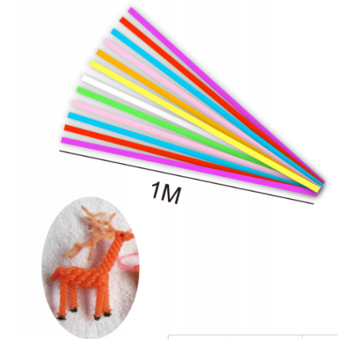 Fire din plastic pentru impletit Motarro colorate 25 buc set 1 m [1]