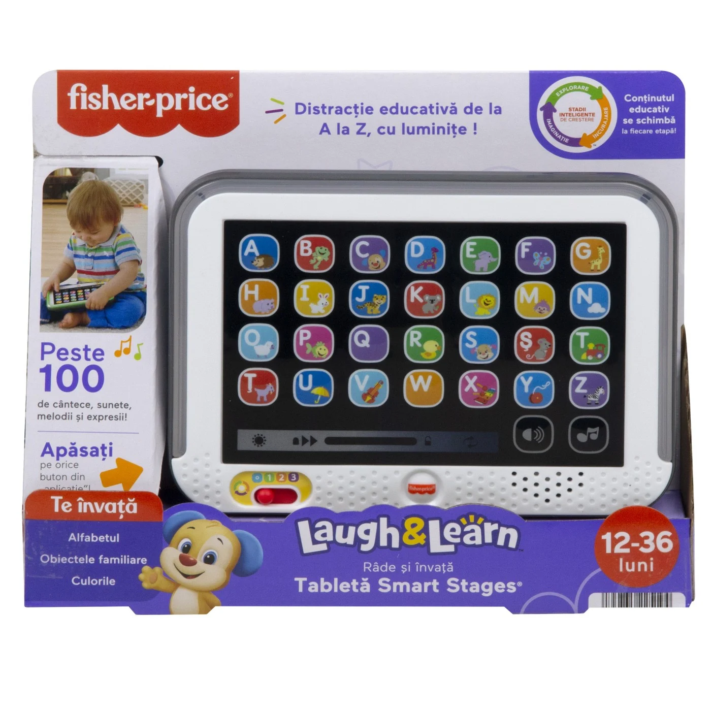 Jucării interactive și tematice - Fisher Price Laugh & Learn Tableta Smart Stages 12-36 luni