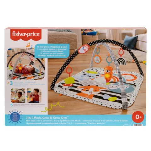Jucării pentru bebeluși - FISHER PRICE SALTEA MUZICALA 3 IN 1 CU CENTRU DE ACTIVITATI