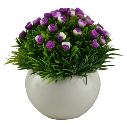 Floare artificiala floare heliotrop trandafiri pitici diverse culori 12 x 12 x 13 cm [4]