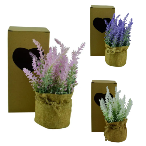 Aranjamente florale - Floare artificiala in ghiveci lavanda diferite culori 11 x 20 cm