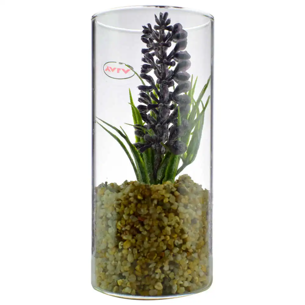 Aranjamente florale - Floare artificiala lavanda in recipient de sticla 6x12 cm