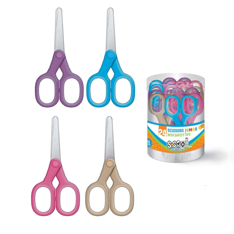 Foarfece școlare - Foarfeca 12 cm varf rotund lama gradata S Cool Collection