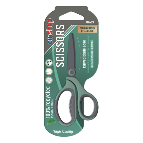 Foarfeca birou 13 cm maner plastic verde Offishop [1]