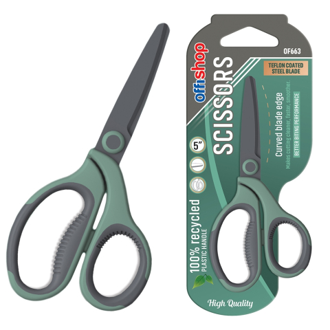 Instrumente și accesorii birou - Foarfeca birou 13 cm maner plastic verde Offishop