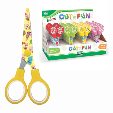 Foarfece școlare - Foarfeca Cut & Fun 13 cm si desene fantasy pe lama culori diferite