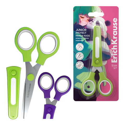 Foarfece școlare - Foarfece ErichKrause Junior Protect Panda Hugs 13 cm culori diferite